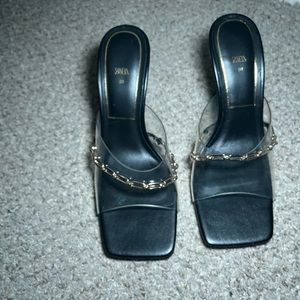 Zara open toe heels